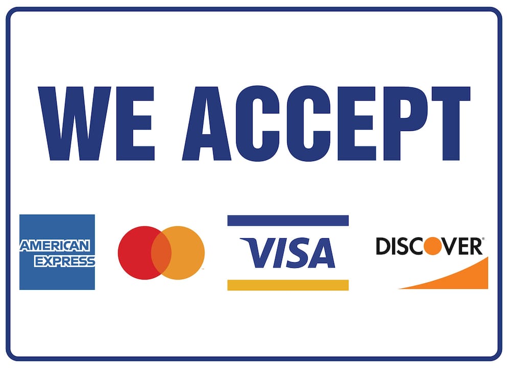 Credit Cards Accepted